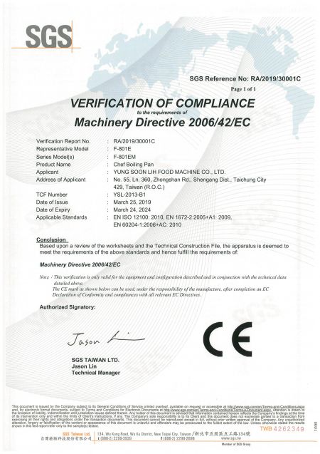 Chef Kokpanna CE-certifikat